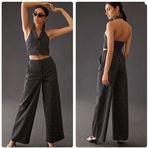 NWT Anthropologie Maeve‎ Black and White Pinstripe Vest Size 10